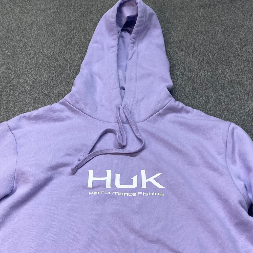 Huk‎ Performance Fishing Cotton Fleece Hoodie Purple Lavender H1300105 Small NWT